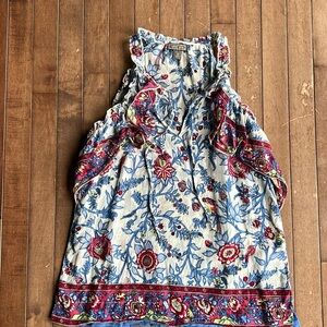 Point Sur Floral Print Cotton Sleeveless Top Size 4 Small